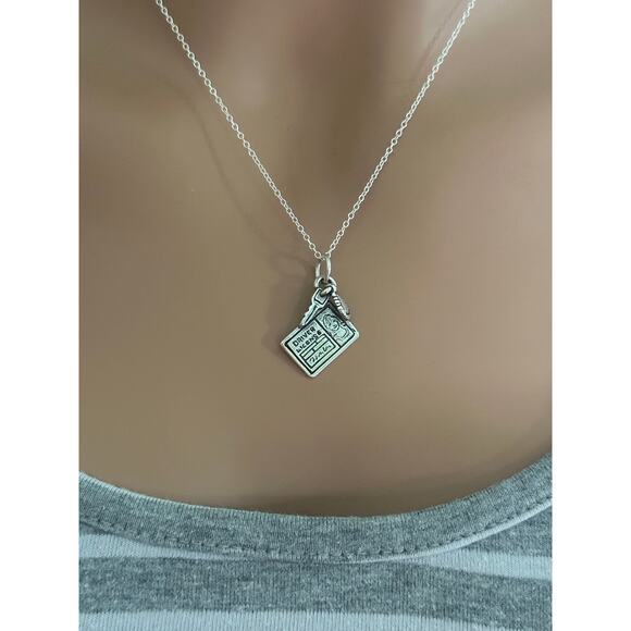 Sterling Silver Driver License and Key Necklace, Silver Driver License and Key - Picture 2 of 5